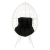 Black and White Patio Chair with Removable Cushion