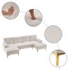 U-Shaped 4-Seat Indoor Modular Sofa Creamy-White