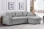 MEGA convertible corner sofa with armrest storage, living room and apartment sectional sofa, right chaise longue and grey