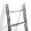 Farmhouse 4.5 Ft Wall Leaning Wood Blanket Quilt Storage Ladder Towel Rack, Bathroom Bedroom Decorative Shelf - Vintage White