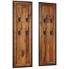 Coat Racks 2 pcs Solid Sheesham Wood