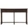 TREXM Console Table Sofa Table Easy Assembly with Two Storage Drawers and Bottom Shelf for Living Room, Entryway (Espresso)