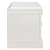 TREXM Storage Bench with 2 Drawers and 2 Cabinets, Shoe Bench with Removable Cushion for Living Room, Entryway (White)