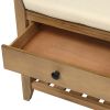 TREXM Shoe Rack with Cushioned Seat and Drawers, Multipurpose Entryway Storage Bench (Old Pine)