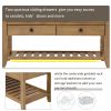 TREXM Shoe Rack with Cushioned Seat and Drawers, Multipurpose Entryway Storage Bench (Old Pine)