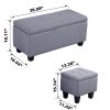 [VIDEO] Large Storage Ottoman Bench Set, 3 in 1 Combination Ottoman, Tufted Ottoman Linen Bench for Living Room, Entryway, Hallway, Bedroom Support 25