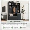 ON-TREND Elegant Design Hall Tree with Comfort and Storage Solutions, Functional Hallway Shoe Cabinet with Bench&Cushion, Modern Coat Rack with Hooks