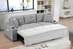 MEGA convertible corner sofa with armrest storage, living room and apartment sectional sofa, right chaise longue and grey