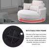 [Video] Welike Swivel Accent Barrel Modern Sofa Lounge Club Big Round Chair with Storage Ottoman Linen Fabric for Living Room Hotel with Pillows,Teddy