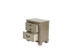 Classic Bedroom Formal Nightstand Antique Silver Finish 2-Drawers 1pc Bedside Table Plywood Furniture