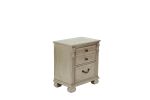 Classic Bedroom Formal Nightstand Antique Silver Finish 2-Drawers 1pc Bedside Table Plywood Furniture