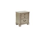 Classic Bedroom Formal Nightstand Antique Silver Finish 2-Drawers 1pc Bedside Table Plywood Furniture