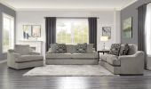 Modern Traditional Luxury Living Room Sofa 1pc Light Gray Plush Microfiber Upholstery 4 Decorative Pillows Cushion Seat Solid Wood Furniture