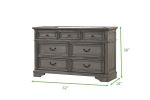 Grace Queen 4 Pc Bedroom Set in Gray