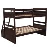 Twin over Full Bunk Bed with Storage - Espresso(OLD SKU :LP000022AAP)