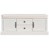 TREXM Storage Bench with 2 Drawers and 2 Cabinets, Shoe Bench with Removable Cushion for Living Room, Entryway (White)