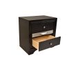 Traditional Matrix Queen 5 PC Storage Bedroom Set in Black made with Wood