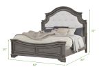 Grace King 4 Pc Bedroom set in Gray