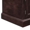 TREXM Storage Bench with 2 Drawers and 2 Cabinets, Shoe Bench with Removable Cushion for Living Room, Entryway (Espresso)