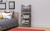 Bookshelf, Ladder Shelf, 4 Tier Tall Bookcase, Modern Open Book Case for Bedroom, Living Room, Office (Brown)