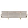 U-Shaped 4-Seat Indoor Modular Sofa Creamy-White