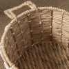 Round Water Hyacinth Woven Basket with Handles - 18" x 18" x 15" - Natural Brown - For Clothes, Towels, Canvas, Toys and Magazine Storage and Home Dec