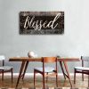 Blessed Home Quote Canvas Wall Art|Brown Wall Decor for Living Room|Blessed is the home Christian Wall Art|Ready to Hang Wall Picture for Dining Room