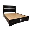 Traditional Matrix Queen 5 PC Storage Bedroom Set in Black made with Wood