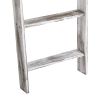 Farmhouse 4.5 Ft Wall Leaning Wood Blanket Quilt Storage Ladder Towel Rack, Bathroom Bedroom Decorative Shelf - Vintage White