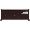 TREXM Storage Bench with 2 Drawers and 2 Cabinets, Shoe Bench with Removable Cushion for Living Room, Entryway (Espresso)