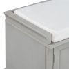 TREXM Storage Bench with 2 Drawers and 2 Cabinets, Shoe Bench with Removable Cushion for Living Room, Entryway (Gray Wash)