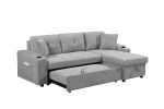 MEGA convertible corner sofa with armrest storage, living room and apartment sectional sofa, right chaise longue and grey