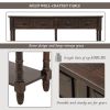 TREXM Console Table Sofa Table Easy Assembly with Two Storage Drawers and Bottom Shelf for Living Room, Entryway (Espresso)