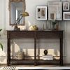 TREXM Console Table Sofa Table Easy Assembly with Two Storage Drawers and Bottom Shelf for Living Room, Entryway (Espresso)