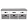 White and Weathered Grey 3-Drawer Storage