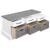 White and Weathered Grey 3-Drawer Storage