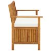 Patio Storage Bench Solid Acacia Wood 47.2"x24.8"x33.1"