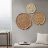 Textured Feather 3-piece Metal Disc Wall Decor Set