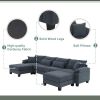 133*65" Corduroy Modular Sectional Sofa,U Shaped Couch with Armrest Bags,6 Seat Freely Combinable Sofa Bed,Comfortable and Spacious Indoor Furniture f