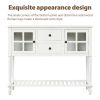 Sideboard Console Table with Bottom Shelf, Farmhouse Wood/Glass Buffet Storage Cabinet Living Room