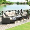 Direct Wicker 5-Piece Outdoor Rattan Furniture Patio Conversation Set with Cushion