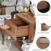 Wooden End Side Table Nightstand with Drawer Storage Shelf