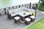 Direct Wicker 7-Piece Outdoor Rattan Wicker Sofa Rattan Patio Garden Furniture, Gray