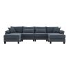 133*65" Corduroy Modular Sectional Sofa,U Shaped Couch with Armrest Bags,6 Seat Freely Combinable Sofa Bed,Comfortable and Spacious Indoor Furniture f