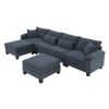 133*65" Corduroy Modular Sectional Sofa,U Shaped Couch with Armrest Bags,6 Seat Freely Combinable Sofa Bed,Comfortable and Spacious Indoor Furniture f