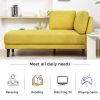 65" Mid-Century Modern Fabric Corner Lounge Chair, Upholstered Indoor Chaise Lounge for Bedroom,Office,Small Living Room & Apartment