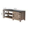 WESOME Modern Farmhouse Tobacco Wood Shoes Bench