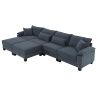 133*65" Corduroy Modular Sectional Sofa,U Shaped Couch with Armrest Bags,6 Seat Freely Combinable Sofa Bed,Comfortable and Spacious Indoor Furniture f