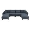 133*65" Corduroy Modular Sectional Sofa,U Shaped Couch with Armrest Bags,6 Seat Freely Combinable Sofa Bed,Comfortable and Spacious Indoor Furniture f